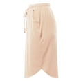 thumbnail image 3 of A2Y Women's Elastic Waist Self Tie Tulip Hem Side Pocket Skirt Dusty Blush 4XL, 3 of 5