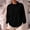 Black, variant on Women's Waffle‑Knit Turtleneck Pullover, Cowl‑turtleneck Collar, Drop‑shoulder Relaxed Cut, Solid‑color Knit Top, For Indoor Chill‑time, Home Movie Nights Gray M