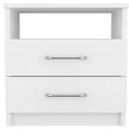 thumbnail image 4 of Knubmt Wood Nightstand with 2 Drawers and 1 Open Shelf, Beside Table for Home, Bedroom, White, 4 of 4