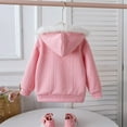 thumbnail image 4 of WOYY Toddler Girls Zip Up Cardigan Sweater Knit Coat with Faux Fur Trim Hood, Sizes 2-3T, 4 of 7