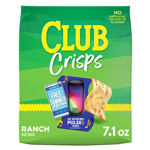 Club Cracker Crisps, Baked Snack Crackers, Party Snacks, Ranch, 7.1oz