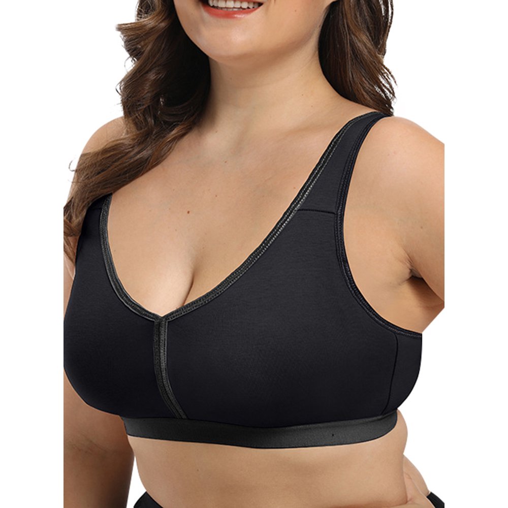 Julycc Julycc Plus Size Women Wireless Bra Pull Up Sport Bra Support