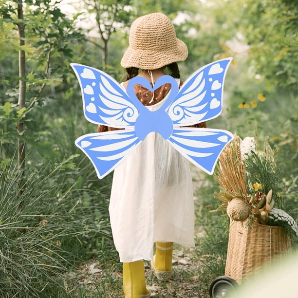 Alas de hadas Yinane de mariposa disfraz para niñas azul