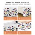 thumbnail image 6 of Butterfly Print Wrap Around Bed Skirts for California King Bed 18" Drop,Bed Skirt with Adjustable Elastic Belt Dust Ruffle Bed Valance for Bedroom Hotel Luxury Modern Colorful Animals Bed Frame Cover, 6 of 7
