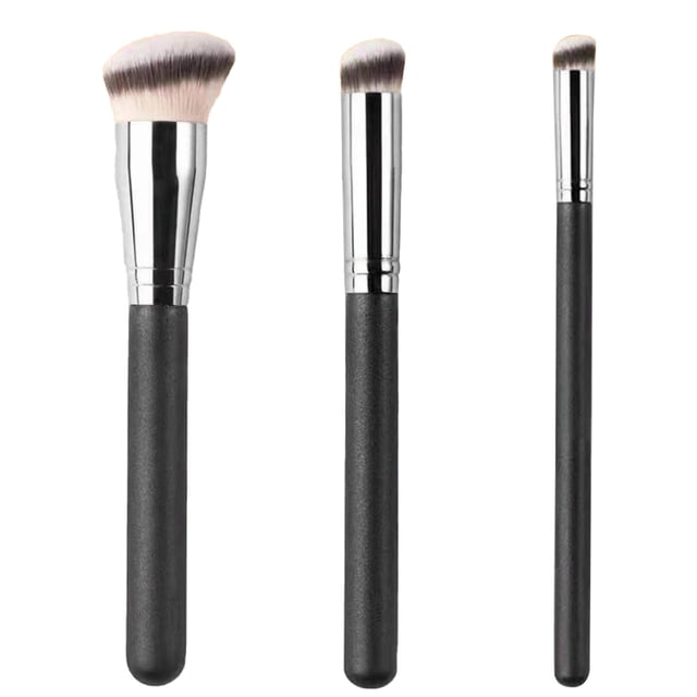 Makeup Brush Set for Beauty Applications 3 Piece Powder Brush for Makeup Finish and Enhanced Blending 3PCS