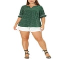 thumbnail image 2 of CHUANK Tenues d'Été pour Femmes Grande Taille, Blouses Mode à Pois et Fleurs, 2 of 6