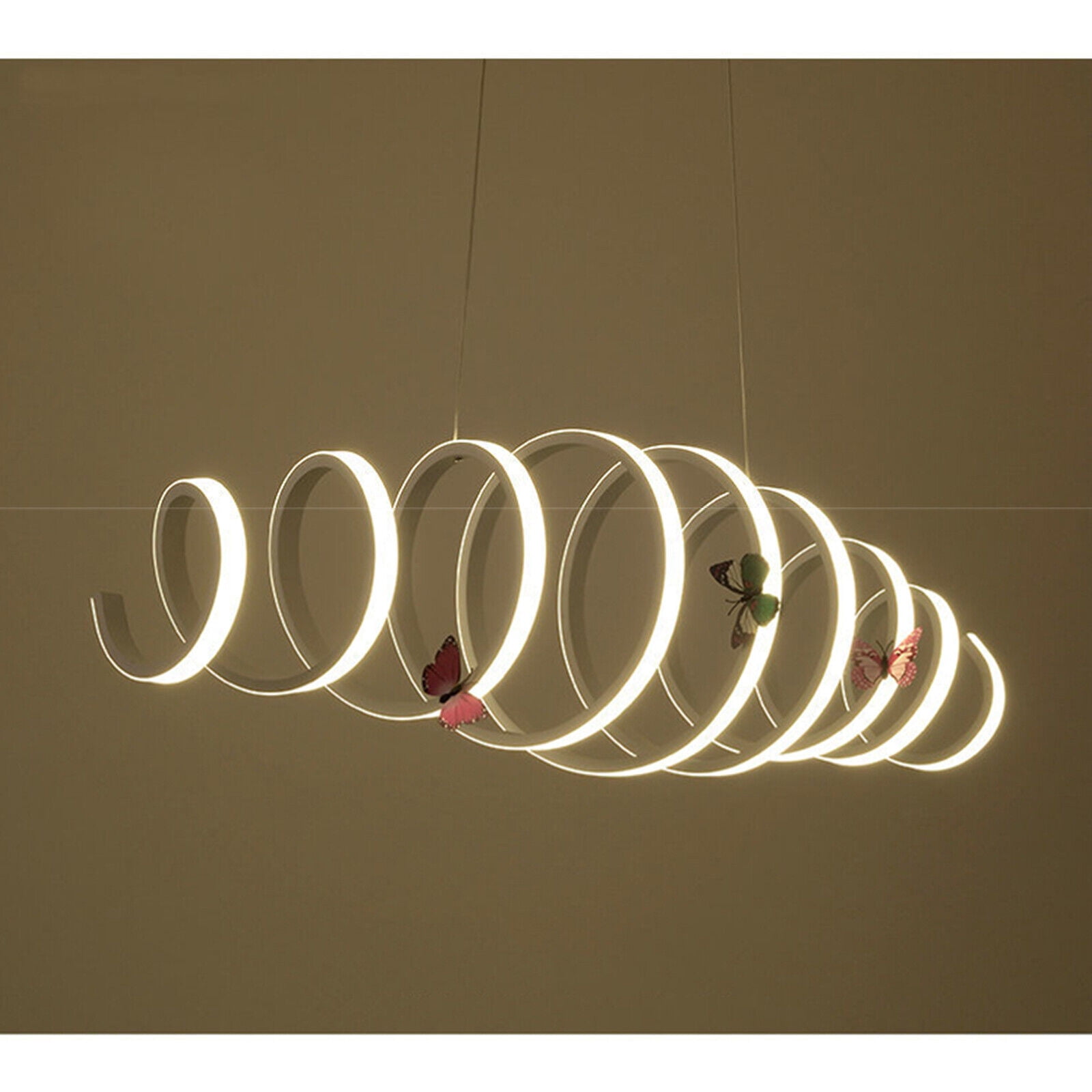 110V Modern LED Acrylic Chandelier Curve Pendant Light Dining Room Ceiling Lamp Modern Acrylic S shape Pendant Light LED Wave Chandelier White Lamp Lighting 88W Modern Acrylic LED Chandelier