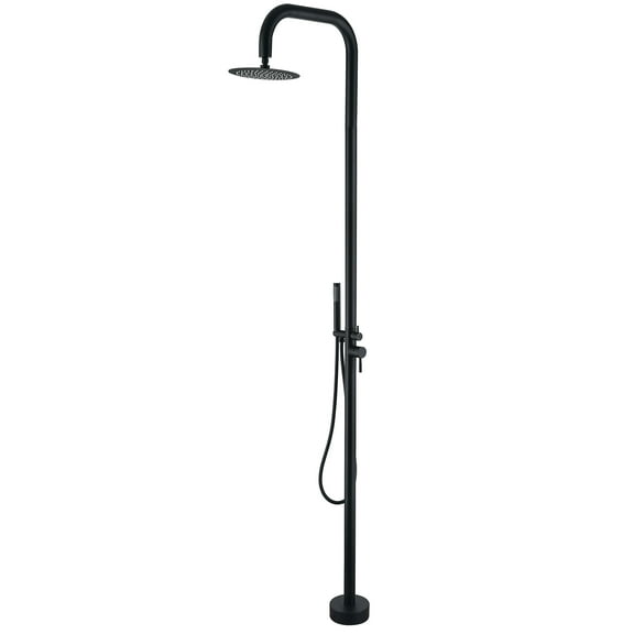 88.58” H Free Standing Outdoor Shower, Stainless Steel Shower Set