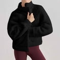 thumbnail image 2 of Womens Fuzzy Fleece Jacket Zip Up Stand Collar Sherpa Coats Casual Winter Warm Fluffy Faux Fur Outwear with Pockets, 2 of 7