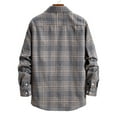 thumbnail image 5 of PBNBP Mens Shirts Casual Plaid Print Long Sleeve Button Down Shirts Vintage Street Style Shirts Loose Fit Shirts with Pocket, 5 of 7