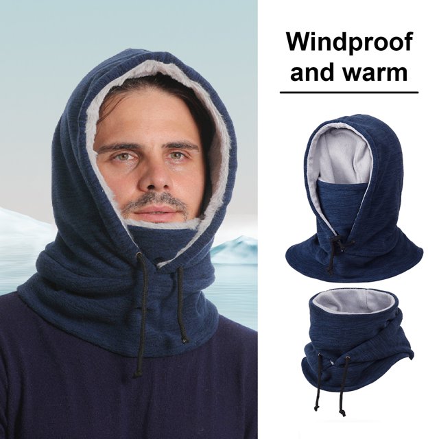 LJNYFDC Face Neck Protection Cap Outdoor Hat with Integrated Scarf Thick Plush Windproof Cold Proof Soft Adjustable for Unisex Cycling