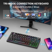 AULA F75 - 75% Mechanical Keyboard,Hot Swappable Custom Gaming Keyboard with Knob,BT5.0/2.4GHz/USB-C,RGB Backlit,Pre-lubed Switches,Double Shot PBT Keycaps,Creamy Mechanical Gaming Keyboards