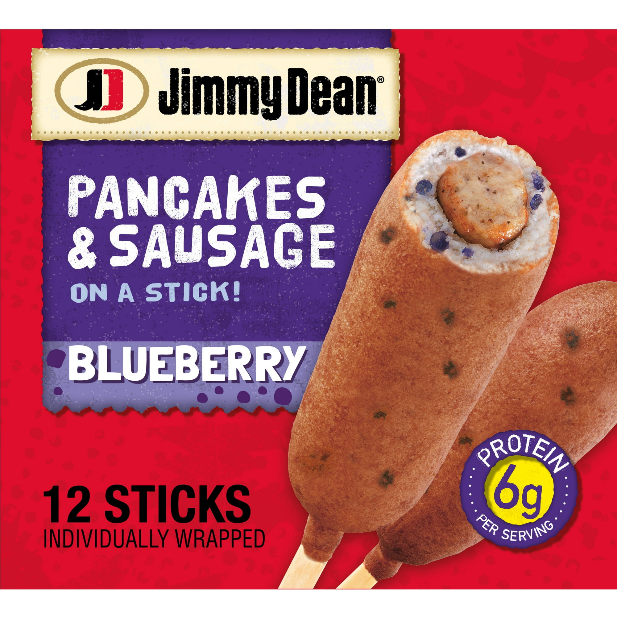 Jimmy Dean Frozen Blueberry Pancakes & Sausage on a Stick, 30 oz, 12 Count