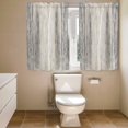 thumbnail image 6 of Gray Wooden Bathroom Window Curtain, Farmhouse Brown Vintage Distressed Light Filtering Coffee Kitchen Curtains, Bedroom Living Room Curtains 2 Panel 84"x45", 6 of 8