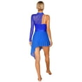 thumbnail image 3 of Haitryli Women Lyrical Dance Dress Cut Out Lace Ballet Leotard Royal Blue XL, 3 of 7