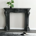 thumbnail image 3 of Creative Co-Op Ornate Decorative Fireplace Mantel, Distressed Black, 3 of 7
