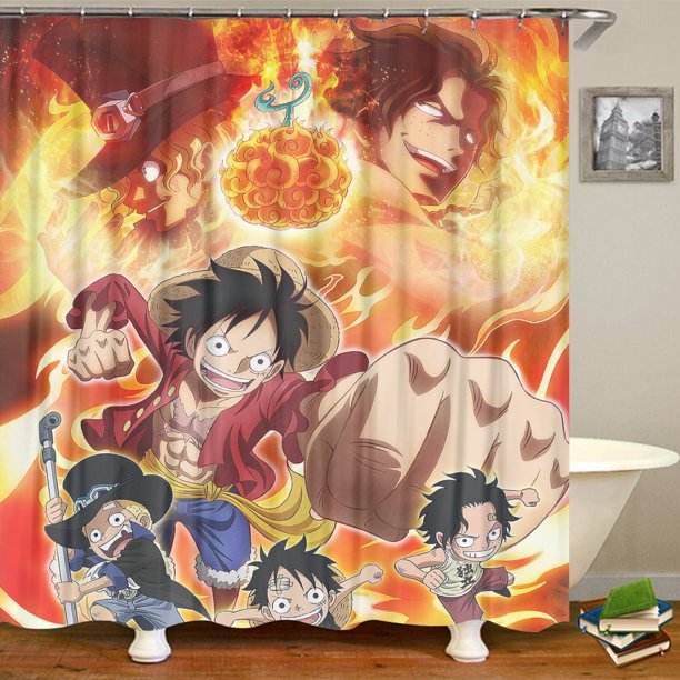One Piece Luffy Bathtub Shower Curtains 60"x72"