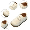 thumbnail image 6 of Dakaela 3T 4T 5T Toddler Boys Girls Dress Shoes Little Kid School Uniform Oxfords Leather Lace up Loafer Flats for Wedding Party White Size 9, 6 of 7