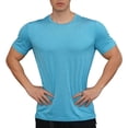 thumbnail image 2 of SKIYLEVZ T Shirts for Men Moisture Wicking Round Neck Short Sleeve Breathable Lightweight Slim Fitted Tops Gym Training Workout Everyday Clothing Sky Blue XL, 2 of 7