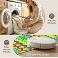 thumbnail image 5 of ODIKA 3'x5' Washable Accent Rug Pet Friendly, Non-Shedding Mat Memphis Abstract Retro Symmetrical Wavy Grid Interlocking Funky Flowing Dynamic for Bedside, Nursery Room, 5 of 7