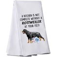 thumbnail image 1 of PWHAOO Funny Rottweiler Kitchen Towel A Kitchen is Not Complete Without A Rottweiler at Your Feet Kitchen Towel Dish Towel (Without A Rottweiler T), 1 of 6