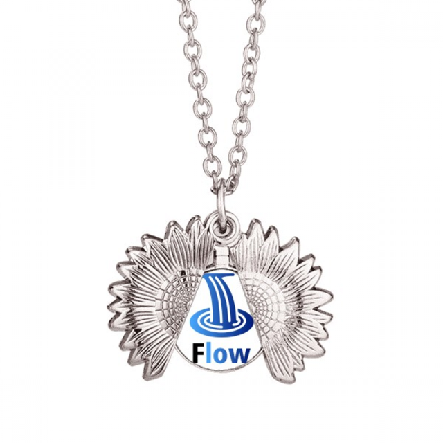 Palabra inglesa baja Collar de girasol collar collar collar colgante