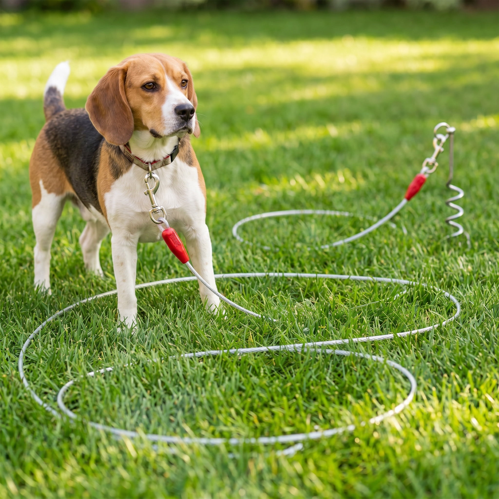 (3 pack) Vibrant Life Reflective Vinyl-Covered Tie-Out Cable for Dogs, Super, 25'