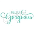 thumbnail image 2 of Hello Gorgeous Vinyl Lettering Bathroom Mirror Wall Decal Sticker Laptop Stickers and Decals Positive Quotes - Size: 6" H x 14" L - Color: Mint, 2 of 5
