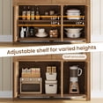 thumbnail image 3 of 51.29 Inch Rattan Sideboard Cabinet with 3 Drawers and 2 Door Storage, Boho Hand Woven Buffet Console Table with Adjustable Shelf, Farmhouse Media Cabinet for Dining Room Living Room, Light Oak Dark O, 3 of 9