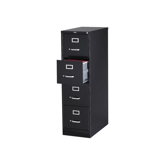 Staples Commercial 4-Drawer Vertical File Cabinet Locking Letter Black 25"D (25164D)