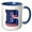 Blue/White, variant on 3drose, Personalized Initial Letter E 3d Blue, 11oz Two-tone Blue Mug
