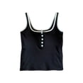 thumbnail image 6 of BUIGTTKLOP Womens Tank Tops Spaghetti Strap Sleeveless Shirts Sqaure Neck Button up Stretch Camiosle Top, 6 of 7
