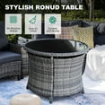 thumbnail image 5 of MEISSALIVVE 8 Piece Outdoor Patio Furniture Set, Half-Moon Curved Rattan Conversation Set with Wood Armrests, 2 Ottoman, Round Table & Side Table(Gray), 5 of 8