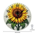 thumbnail image 2 of Sunflower Yellow Flower Wall Clock 10 Inch Silent Non Ticking Round Clock Decoration for Living Room Kitchen Bedroom Bathroom Office Classroom, 2 of 8