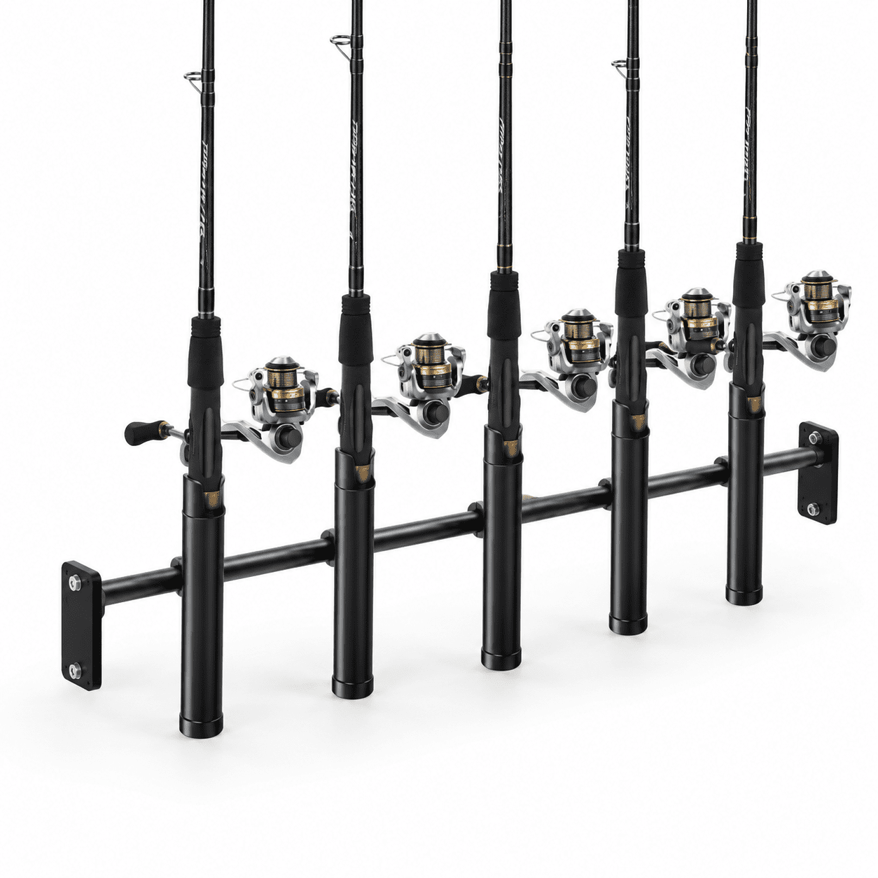 Aluminum Body-Tension Rod Fishing Rod Rack with 5 Rod Holders for Truck Bed