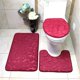 thumbnail image 1 of Xiao Hua Juego de 2 alfombrillas de baño con relieve de guijarros, juego de tres piezas para inodoro, alfombrillas de baño absorbentes, limpiables y reutilizables para ducha (gris)., 1 of 5