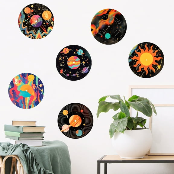 Graffiti Record Wall Stickers for Teens Men Women Vinyl Peel and Stick Living Room Bedroom Decor Decals