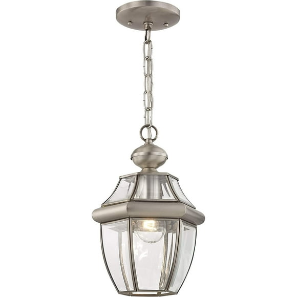 XiKe 2152-91 Monterey 1-Light Outdoor Hanging Lantern, Brushed Nickel