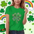 thumbnail image 2 of MKOSPLRT Filles T-Shirts de la Saint-Patrick 3-15 Ans Hauts à Imprimé Trèfle Shamrock Manches Courtes Col Rond Blouses Coupe Ample T-Shirts de Fête à Thème, 2 of 6