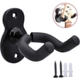 thumbnail image 2 of Colgador de pared para guitarra, paquete de 3 ganchos de metal negro, soporte para guitarra acústica, eléctrica, bajo, ukelele, banjo, mandolina, 2 of 8