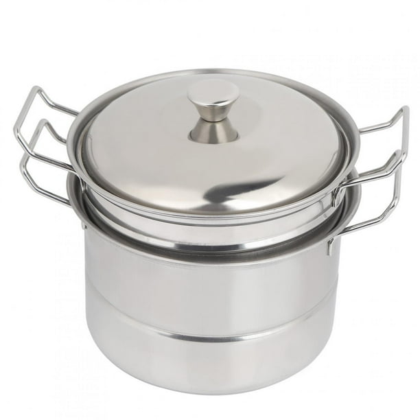 Mini Olla de Vapor para Casa Mini Olla de Vapor Simulada de Acero Inoxidable para Ni?os Play House Kitchen Toy Cooking Food