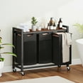 thumbnail image 4 of edx Laundry Hamper with 3 Pull-Out Removable Laundry Bags Clothing Sorter with Shelf and Wheels(Adjustable feet), 3 x 8.6 Gallons (32.5 Liters) for Laundry Rooms, Bathrooms and Dorms, 4 of 10