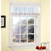 Apple Orchard Sheer Voile Kitchen Curtain With Airbrush Apple Macrame Trim