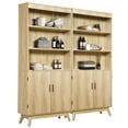 thumbnail image 6 of PHOYAL 68" Tall Wave Kitchen Pantry Storage Cabinet, Large Storage Cabinet with 3 Adjustable Shelves and 2 Doors, Freestanding Cupboard Buffet for Kitchen, Dining Room, Beige, 6 of 7