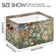 thumbnail image 4 of Yayeee 2 Pack Canvas Storage Basket with Handles for Shelves Fabric Bins Closet Organizer, Beige Floral Garden, 4 of 8