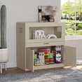 thumbnail image 5 of Pefilos 33" Wooden Hamster Cages, Guinea Pig Hutch with Independent Storage Cabinet, Small Animal Pet House for Indoor, Dark Beige, 5 of 7