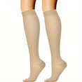 thumbnail image 1 of Calcetines De Compresión Sin Dedos Unisex, Calcetines De Rodilla Con Cremallera Lateral, Calcetines Para Prevención De Venas Varicosas, 1 of 4