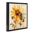 thumbnail image 4 of Stupell Industries Busy Bee with Flower Animals & Insects Painting Black Floater Framed Canvas Art Print Wall Art, 18 x 18, 4 of 10