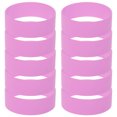 thumbnail image 1 of GOGO 10 PCS Wide Silicone Wristbands Rubber Bracelets, Party Favors-Pink, 1 of 7