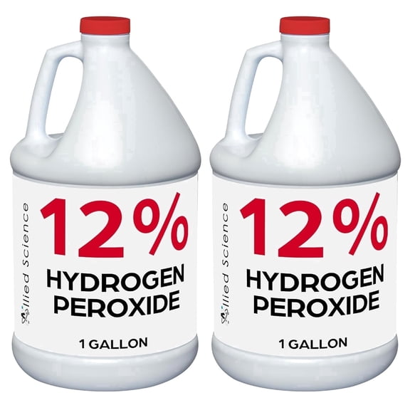 Allied Science 2 Gallon 12% Food Grade Hydrogen Peroxide Solution, 4X Stronger Concentrated Cleaner for Home, Kitchen, Bath & Plant Care